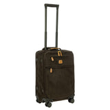 Bric's Life Tropea Carry On Spinner Luggage - Luxury Lightweight Suitcase with Spinner Wheels and Faux Suede Finish - 21", Olive