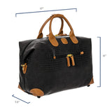 Bric’s My Safari Rolling Duffel Bag – Luxury Water - Resistant Coated PVC Travel Bag with Wheels, Leather Trim, TSA Lock, Carry - On Luggage - 18 Inch, Black
