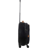 Bric's My Safari Spinner Suitcase, Lightweight Expandable Leather Shell Luggage with Smooth 360° Wheels and TSA Lock - 21 Inch, Black