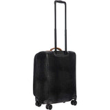 Bric's My Safari Spinner Suitcase, Lightweight Expandable Leather Shell Luggage with Smooth 360° Wheels and TSA Lock - 21 Inch, Black