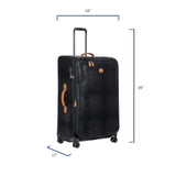 Bric's My Safari Spinner Suitcase, Lightweight Expandable Leather Shell Luggage with Smooth 360° Wheels and TSA Lock - 28 Inch, Black