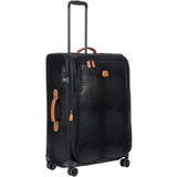 Bric's My Safari Spinner Suitcase, Lightweight Expandable Leather Shell Luggage with Smooth 360° Wheels and TSA Lock - 30 Inch, Black