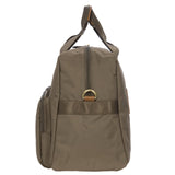 Bric’s X - Bag 18 - Inch Cargo Carry - On Duffle, Water - Resistant Satin Nylon Travel Bag with Leather Handles, Laptop Sleeve, Front Zip Pockets and Luggage Pass - Through - Nut