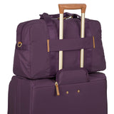 Bric’s X - Bag 18 - Inch Cargo Carry - On Duffle, Water - Resistant Satin Nylon Travel Bag with Leather Handles, Laptop Sleeve, Front Zip Pockets and Luggage Pass - Through - Violet
