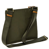 Bric's X - Bag 2.0 Urban Envelope Crossbody, Water - Resistant Recycled Nylon Bag with Tuscan Leather Details, Front Zip Pocket and Adjustable Shoulder Strap – One Size, Olive