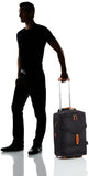 Bric’s X - Bag 21” Rolling Duffel – Water - Resistant Recycled Nylon Carry - On with Silent Wheels, Leather Details, Exterior Zipped Pocket, Garment Straps & Detachable Shoulder Strap – Black