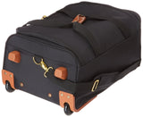 Bric’s X - Bag 21” Rolling Duffel – Water - Resistant Recycled Nylon Carry - On with Silent Wheels, Leather Details, Exterior Zipped Pocket, Garment Straps & Detachable Shoulder Strap – Black