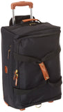 Bric’s X - Bag 21” Rolling Duffel – Water - Resistant Recycled Nylon Carry - On with Silent Wheels, Leather Details, Exterior Zipped Pocket, Garment Straps & Detachable Shoulder Strap – Black
