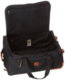 Bric’s X - Bag 21” Rolling Duffel – Water - Resistant Recycled Nylon Carry - On with Silent Wheels, Leather Details, Exterior Zipped Pocket, Garment Straps & Detachable Shoulder Strap – Black