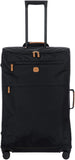 Bric's X-Bag Large Spinner with Frame, Water-Resistant 360° Wheeled Checked Luggage with Ergonomic Handle and Organized Interior – 30 Inch, Black