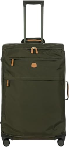 Bric's X-Bag Large Spinner with Frame, Water-Resistant 360° Wheeled Checked Luggage with Ergonomic Handle and Organized Interior – 30 Inch, Olive