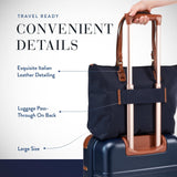 Bric's X - Collection Sportina Large 3 - in - 1 Tote Bag - Water - Resistant Recycled Nylon Travel Carry - On Bag with Adjustable Strap and Luggage Pass - Through - Detachable Pouch Included - Navy