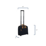Bric's X - Travel 2.0 Rolling Carry - On 16 x 13.7 x 6 Inch, Water - Resistant Underseat Bag with Silent Wheels, Retractable Handle and Laptop Pocket - Navy
