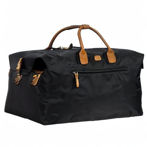 Bric’s X - Travel Deluxe Carry - On Duffel, Lightweight Water - Resistant Weekender with Italian Leather Handles, Removable Inner Pocket and Luggage Pass - Through for Versatile 2 - in - 1 Travel – Black