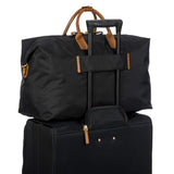 Bric’s X - Travel Deluxe Carry - On Duffel, Lightweight Water - Resistant Weekender with Italian Leather Handles, Removable Inner Pocket and Luggage Pass - Through for Versatile 2 - in - 1 Travel – Black