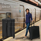 Briggs & Riley 26" Medium Expandable Spinner - Checked Luggage for Travel, Suitcases with Wheels, Softside Rolling Bag for Men & Women, Self - Repairing Zipper - Baseline Collection, Black