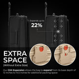 Briggs & Riley 26" Medium Expandable Spinner - Checked Luggage for Travel, Suitcases with Wheels, Softside Rolling Bag for Men & Women, Self - Repairing Zipper - Baseline Collection, Black