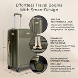 Briggs & Riley 27" Medium Expandable Spinner - Checked Luggage for Travel, Suitcases with Wheels, Hardside Rolling Bag for Men & Women, Self - Repairing Zipper - Sympatico Collection, Olive