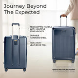 Briggs & Riley 30" Large Expandable Spinner - Checked Luggage for Travel, Suitcases with Wheels, Hardside Rolling Bag for Men & Women, Self - Repairing Zipper - Sympatico Collection, Navy