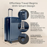 Briggs & Riley 30" Large Expandable Spinner - Checked Luggage for Travel, Suitcases with Wheels, Hardside Rolling Bag for Men & Women, Self - Repairing Zipper - Sympatico Collection, Navy