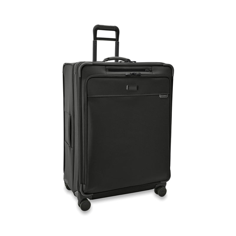 Briggs & Riley 31" Extra Large Expandable Spinner - Checked Luggage for Travel, Suitcases with Wheels, Softside Rolling Bag for Men & Women, Self - Repairing Zipper - Baseline Collection, Black