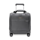 Briggs & Riley Cabin Spinner - Carry On Luggage for Travel, Suitcases with Wheels, Softside Rolling Bag for Men & Women, Fits Under Plane Seat, Interlocking Handle - Baseline Collection, Steel Gray