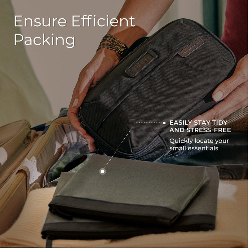 Briggs & Riley Carry On Compression Packing Cube & Translucent Pouch Sets - Bag Organizers for Suitcase & Luggage, Travel Essentials for Women & Men, Pack Accessories for Vacation - 6 - Piece, Black