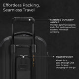 Briggs & Riley Domestic 22" Carry On Expandable Spinner - Luggage for Travel, Suitcases with Wheels, Softside Rolling Bag for Men & Women - ZDX Collection, Black