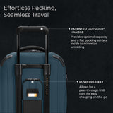 Briggs & Riley Domestic 22" Carry On Expandable Spinner - Luggage for Travel, Suitcases with Wheels, Softside Rolling Bag for Men & Women - ZDX Collection, Ocean