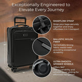 Briggs & Riley Essential 22" Carry On Expandable Spinner & Garment Folder - Luggage for Travel, Suitcase with Wheels, Roller for Men & Women, Shirts, Pants, & Clothes Carrier, Wrinkle Reducing - Black