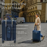 Briggs & Riley Essential 22" Carry On Expandable Spinner - Luggage for Travel, Suitcases with Wheels, Softside Rolling Bag for Men & Women, Self - Repairing Zipper - Baseline Collection, Navy