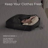 Briggs & Riley Hanging Laundry Compression Cube for Travel - Compression Packing Cube for Women & Men, Luggage & Suitcase Organizer Bag for Clothes, Includes Hook - Travel Essentials, Black