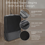 Briggs & Riley Hanging Laundry Compression Cube for Travel - Compression Packing Cube for Women & Men, Luggage & Suitcase Organizer Bag for Clothes, Includes Hook - Travel Essentials, Black