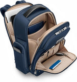 Briggs & Riley Medium Cargo Backpack for Women & Men - Laptop Backpack, For Work & Travel, Lightweight & Durable, Padded Straps, Fits up to 15" Laptop - @work Collection, Navy