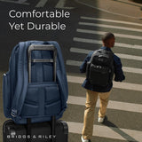 Briggs & Riley Medium Cargo Backpack for Women & Men - Laptop Backpack, For Work & Travel, Lightweight & Durable, Padded Straps, Fits up to 15" Laptop - @work Collection, Navy