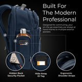 Briggs & Riley Medium Cargo Backpack for Women & Men - Laptop Backpack, For Work & Travel, Lightweight & Durable, Padded Straps, Fits up to 15" Laptop - @work Collection, Navy