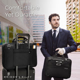 Briggs & Riley Medium Expandable Briefcase - Laptop Bag for Work & Travel, Briefcases for Men & Women, Includes Shoulder Strap, Self - Repairing Zipper, Fits up to 15" Computer - @work Collection, Black
