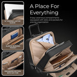 Briggs & Riley Medium Spinner Briefcase - Carry On Luggage for Travel, Suitcase with Wheels, Softside Rolling Bag for Men & Women, Fits up to 14" Laptops, Interlocking Handle - @work Collection, Black