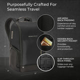 Briggs & Riley Medium Widemouth Backpack - Carry On Travel Backpack for Women & Men, Personal Item Bag, Self - Repairing Zippers, Padded Straps, Fits up to 15.6" Laptop - HTA Collection, Black
