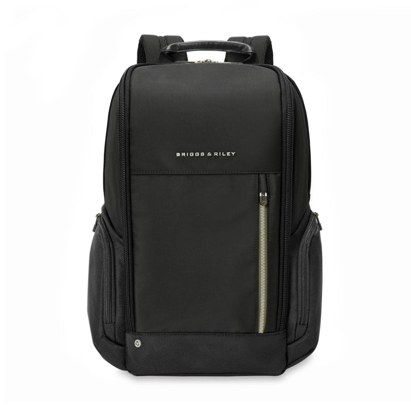 Briggs & Riley Medium Widemouth Backpack - Carry On Travel Backpack for Women & Men, Personal Item Bag, Self - Repairing Zippers, Padded Straps, Fits up to 15.6" Laptop - HTA Collection, Black