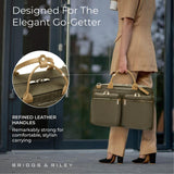 Briggs & Riley Multi - Pocket Cabin Bag - Carry On Luggage for Travel, Softside Bag for Men & Women, Fits in Overhead Bin, Two Slip Pockets, Fits up to 15" Laptop - Rhapsody Collection, Olive