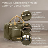 Briggs & Riley Multi - Pocket Cabin Bag - Carry On Luggage for Travel, Softside Bag for Men & Women, Fits in Overhead Bin, Two Slip Pockets, Fits up to 15" Laptop - Rhapsody Collection, Olive