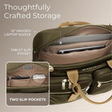 Briggs & Riley Multi - Pocket Cabin Bag - Carry On Luggage for Travel, Softside Bag for Men & Women, Fits in Overhead Bin, Two Slip Pockets, Fits up to 15" Laptop - Rhapsody Collection, Olive