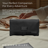 Briggs & Riley Slim Hangable Kit - Hanging Toiletry Travel Bags for Women & Men, Organizer for Vacation, Compact Dopp Kit for Bathroom Accessories, Makeup, & Skincare - Baseline Collection, Black