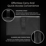 Briggs & Riley Slim Hangable Kit - Hanging Toiletry Travel Bags for Women & Men, Organizer for Vacation, Compact Dopp Kit for Bathroom Accessories, Makeup, & Skincare - Baseline Collection, Black