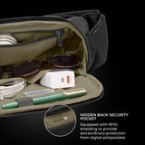 Briggs & Riley Sling Bag for Women & Men - Fanny Pack for Travel, Running, & Hiking, Durable Nylon Waist Bag, Adjustable Strap for Crossbody Wear, Self - Repairing Zippers - HTA Collection, Black