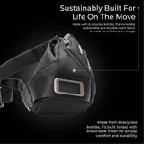 Briggs & Riley Sling Bag for Women & Men - Fanny Pack for Travel, Running, & Hiking, Durable Nylon Waist Bag, Adjustable Strap for Crossbody Wear, Self - Repairing Zippers - HTA Collection, Black