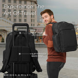 Briggs & Riley Traveler Backpack - Carry On Travel Backpack for Women & Men, Personal Item Travel Bag, Lightweight & Durable, Padded Straps, Fits up to 15" Laptop - Baseline Collection, Black