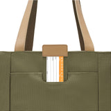 Briggs & Riley Traveler Tote Bag for Women & Men - Nylon Tote Bag for Weekend Travel & Work, Carry On Handbag, Smooth Zipper Closure, Leather Touchpoint - Baseline Collection, Olive