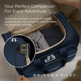Briggs & Riley Underseat Duffle Bag - Personal Item Travel Bag for Women & Men, Carry On, Fits Under Airplane Seat, Weekender & Overnight Luggage, Lightweight - Baseline Collection, Navy